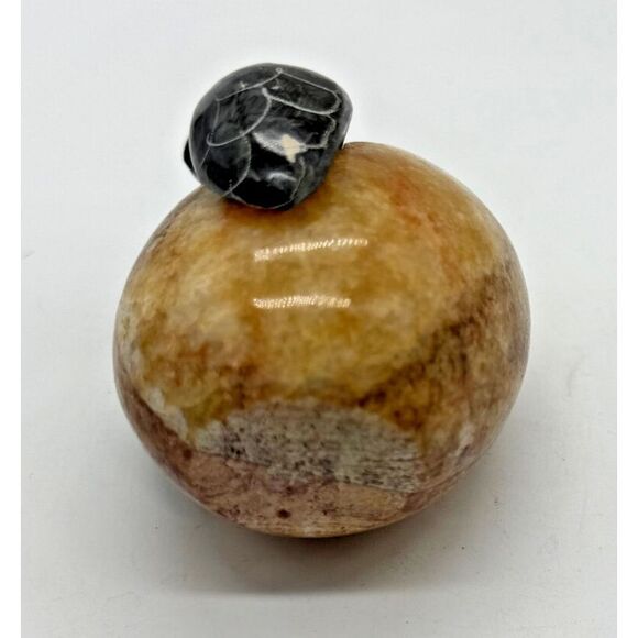 Handcrafted Carved Marble Stone Hatching Sea Turtle Egg‎ Figure 2 inch - Picture 5 of 6